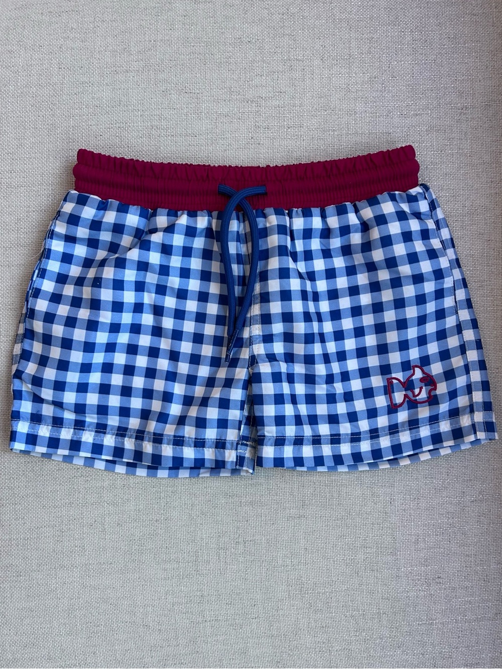 Prodoh Kids Blue Gingham Swim Trunks 2T